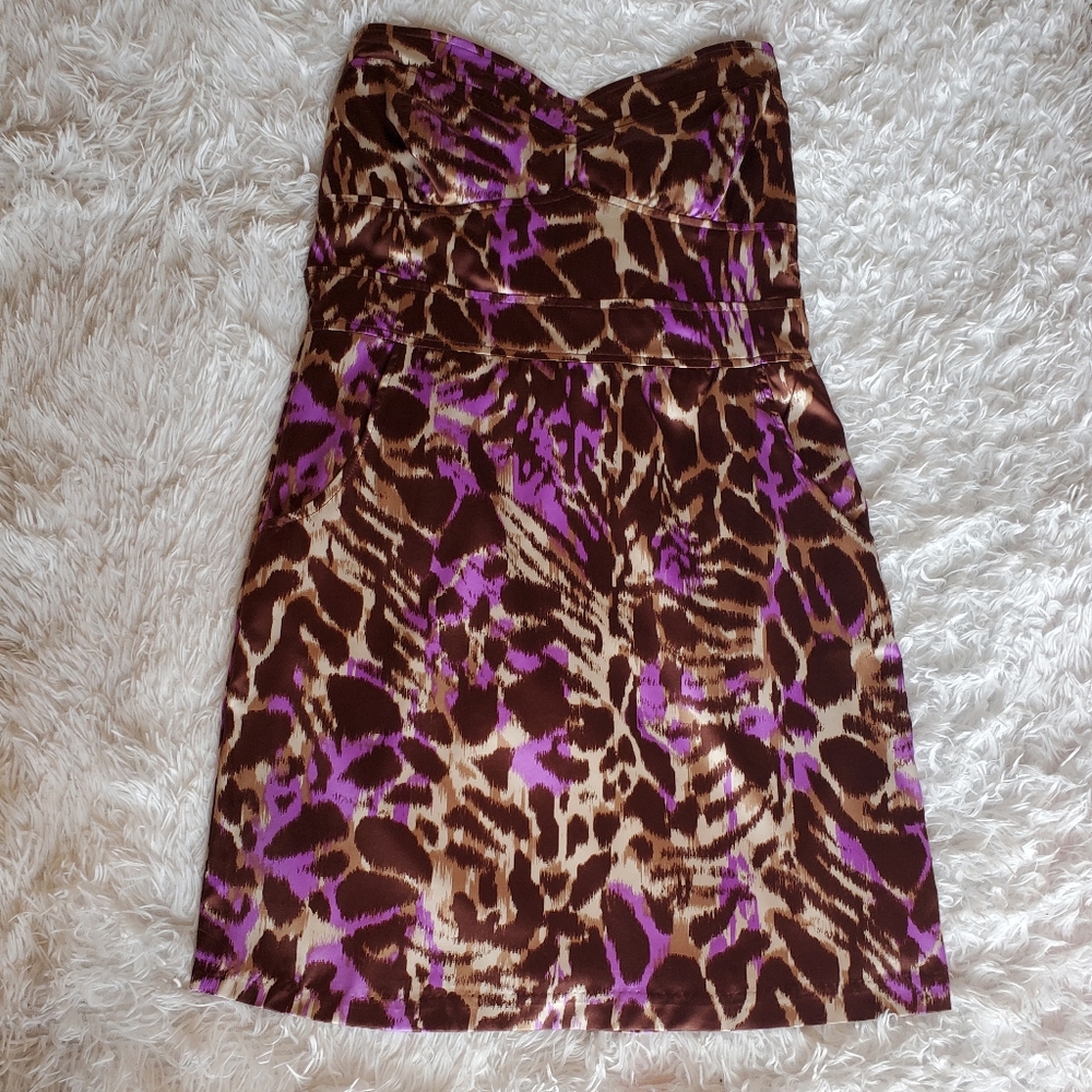 NWT LUCY LOVE Purple and Brown Dress Size Medium